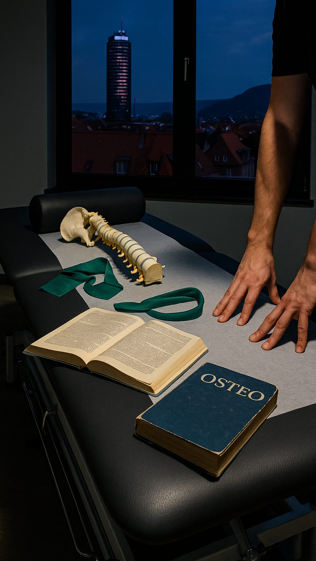 KI-generiertes Symbolbild zur Folge „Marco Lohmann: Physio vs. Osteopathie: Die wahre Ursache deiner Schmerzen“